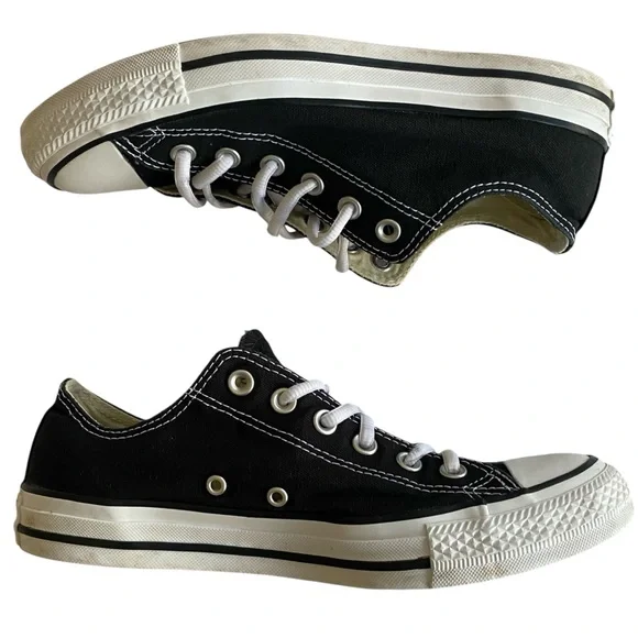 Converse Sneakers Women’s 9 Men’s 7 Black Custom French Bulldog Embroidery - Picture 4 of 14